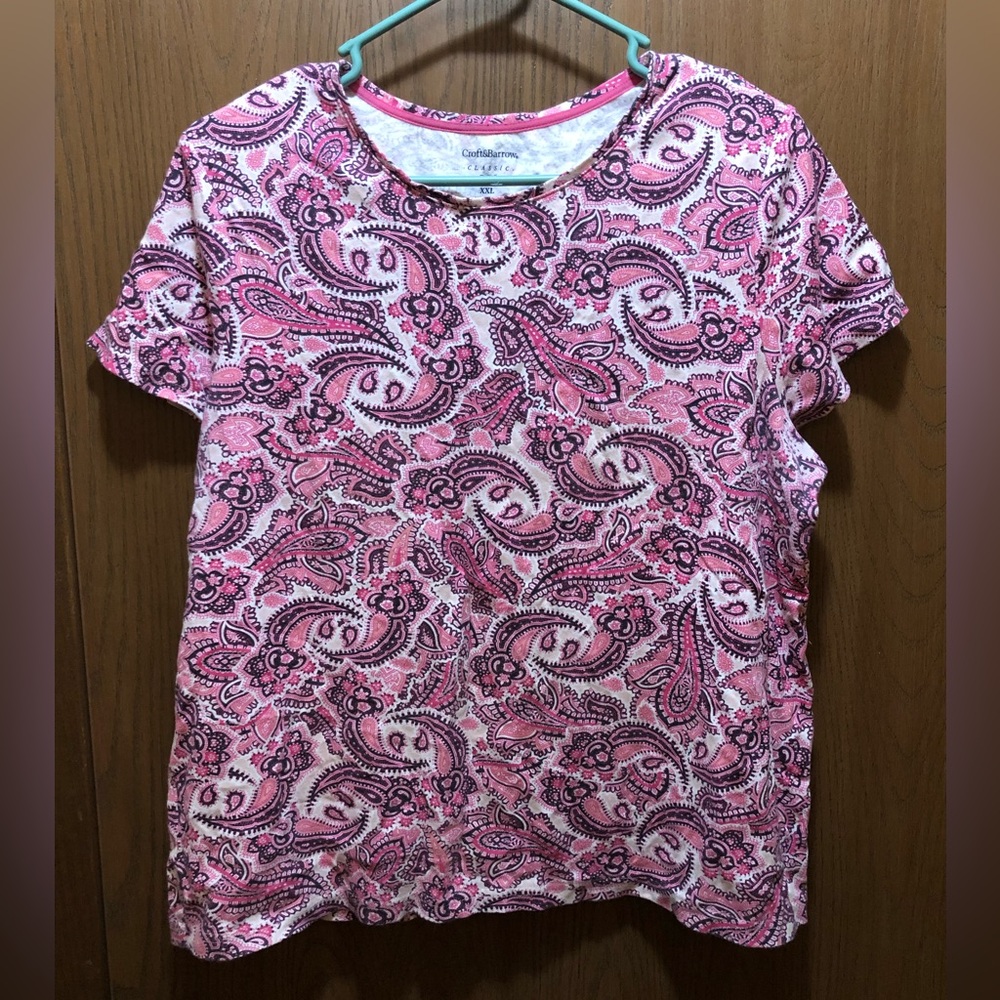 Croft & Barrow pink paisley shirt
